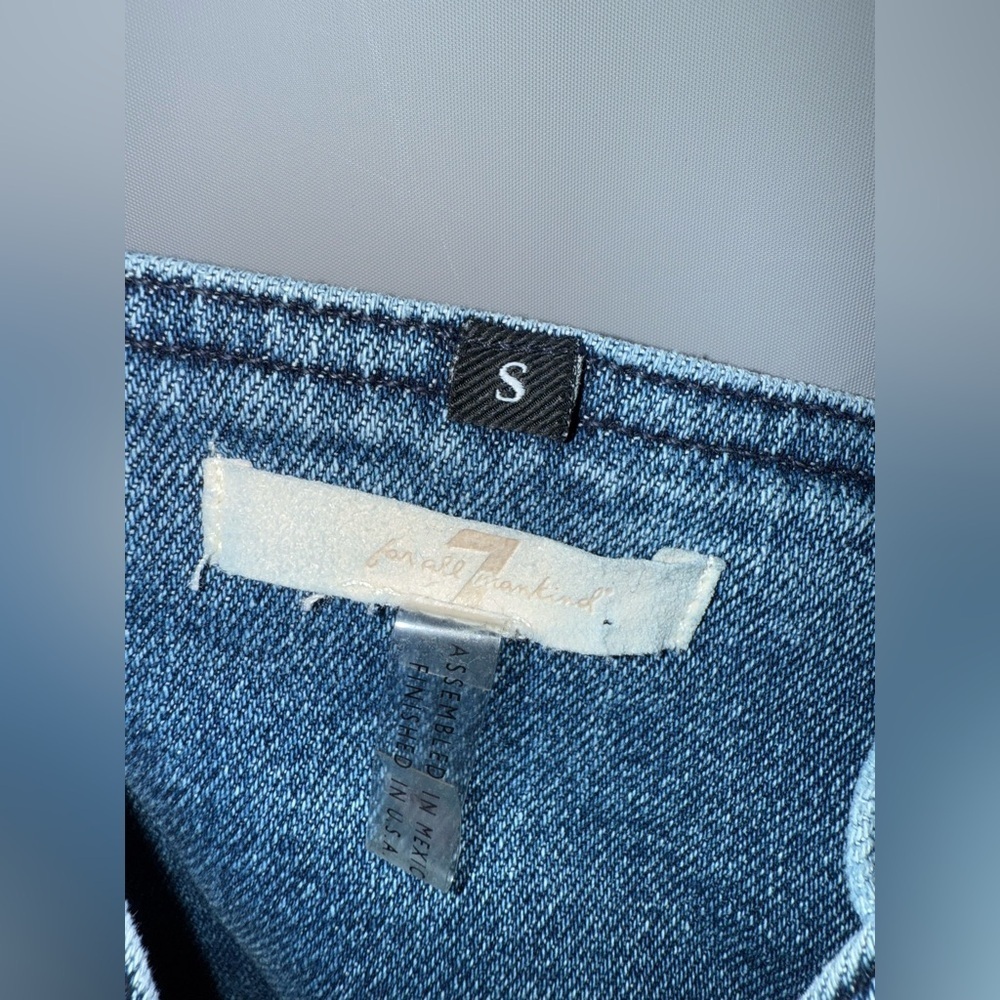7 Seven For All Mankind Fray Denim Dress Size S - Picture 7 of 8